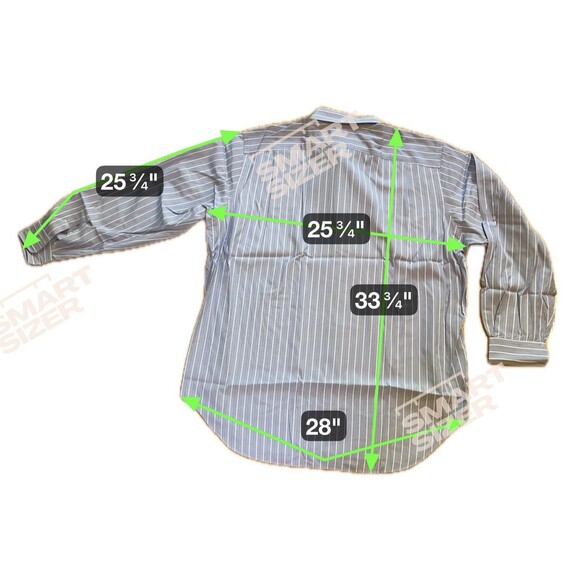 Polo Ralph Lauren Men Dress Shirt 17½  34/35 Blue Stripe Long Sleeve Botton-up - Picture 7 of 10